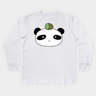 Kiwi Panda Face Kids Long Sleeve T-Shirt